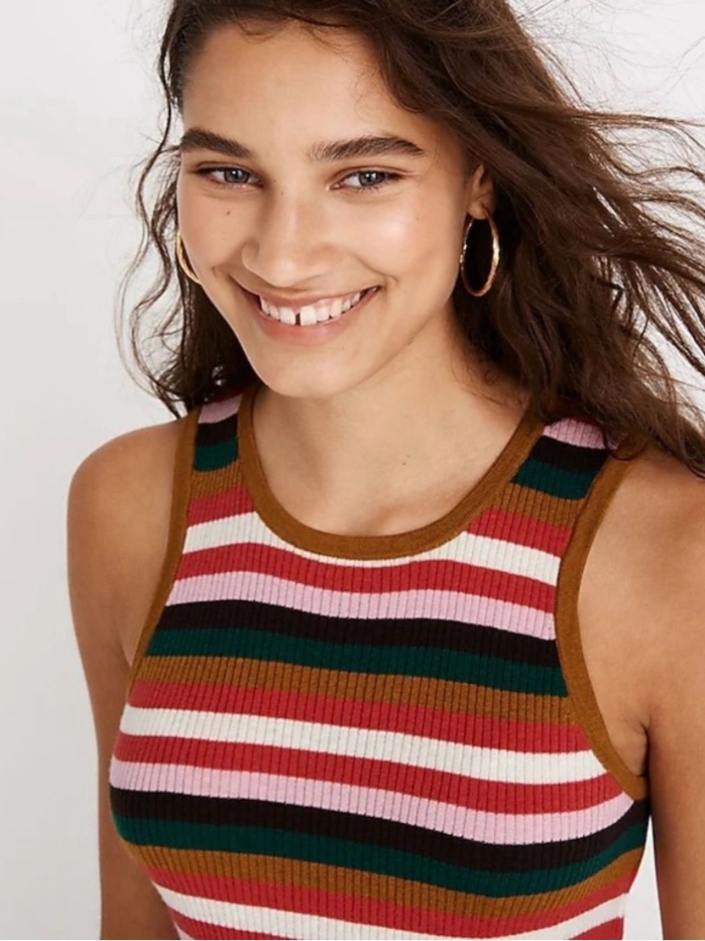 Madewell Multicolor Striped Ribbed Tank - Picture 3 of 4